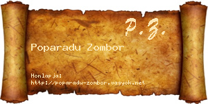 Poparadu Zombor névjegykártya